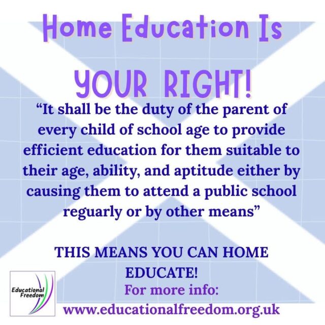 We may primarily provide info for England and Wales, but we do cover Scotland too. We even have our own specialists.
Regardless of where in the UK you are, it is the parents responsibility to ensure the child is educated suitably, that includes home education.