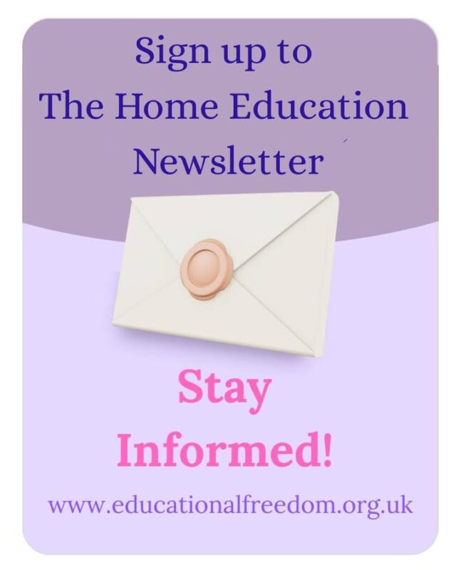Do you Home Educate? and find that you often don't see posts from groups or important home education updates? If you sign up to the Educational Freedom Newsletter you're guaranteed to get an email every time there's important news to share.  There's also some BIG news being released on Monday the 17th, so sign up now to be the first to hear.