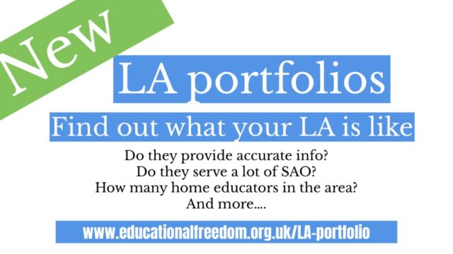 Are you ready for Part 1 of our AMAZING HOME EDUCATION NEWS?
We have been working incredibly hard this year and today we release our brand new, never seen before LA portfolios.
They are a great way of finding out what your LA is like, you can even add your own views and the LA has been invited to add their own comments. 

What do you think? Do you agree with how your LA appears in the portfolio?

Head to the Educational Freedom website and you'll find the portfolios under the England dealing with your LA section.