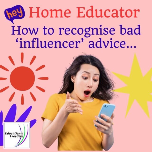 There's a massive increase in social media accounts claiming to offer advice about home education, or even offer packs of resources, or letter templates, or worse still trying to sell you an app or something you don't need.
Many of these people are giving incorrect or incomplete advice. BE WARY.
Always get your advice from a reputable source like Educational Freedom. we are well established and have an excellent track record.
To not fall into the trap of bad advice give this article a read - https://educationalfreedom.org.uk/home-education-and-the-risks-from-bad-advice/?fbclid=IwY2xjawTO-dhleHRuA2FlbQIxMABicmlkETFuMzV5eG9PR3d5ZTNjM2tUc3J0YwZhcHBfaWQQMjIyMDM5MTc4ODIwMDg5MgABHgk8-uxHqUS4PrpYi6dUufPUUvBGYQomYuaZwz8QfRElDkUxsA2BsfTo18Uz_aem_-nW9udRqMd6CMee-J7KobA