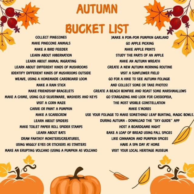 Some of you requested an Autumn Educational Bucket list so here we go! I love doing these and often use the cardboard weaving to make table mats! Let me know what you guys get up to! Feel free to share!