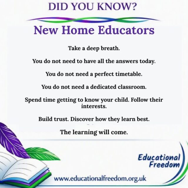 What's one thing you wish someone had told you when you first started home educating?

For many families, the biggest surprise is discovering that learning doesn't have to look like school.

If you're new to home education, remember:

You don't need to know everything.  You don't need expensive resources.  You don't need to have the next five years planned out.

One step at a time is enough.

Looking for information, support and reassurance? and visit us!